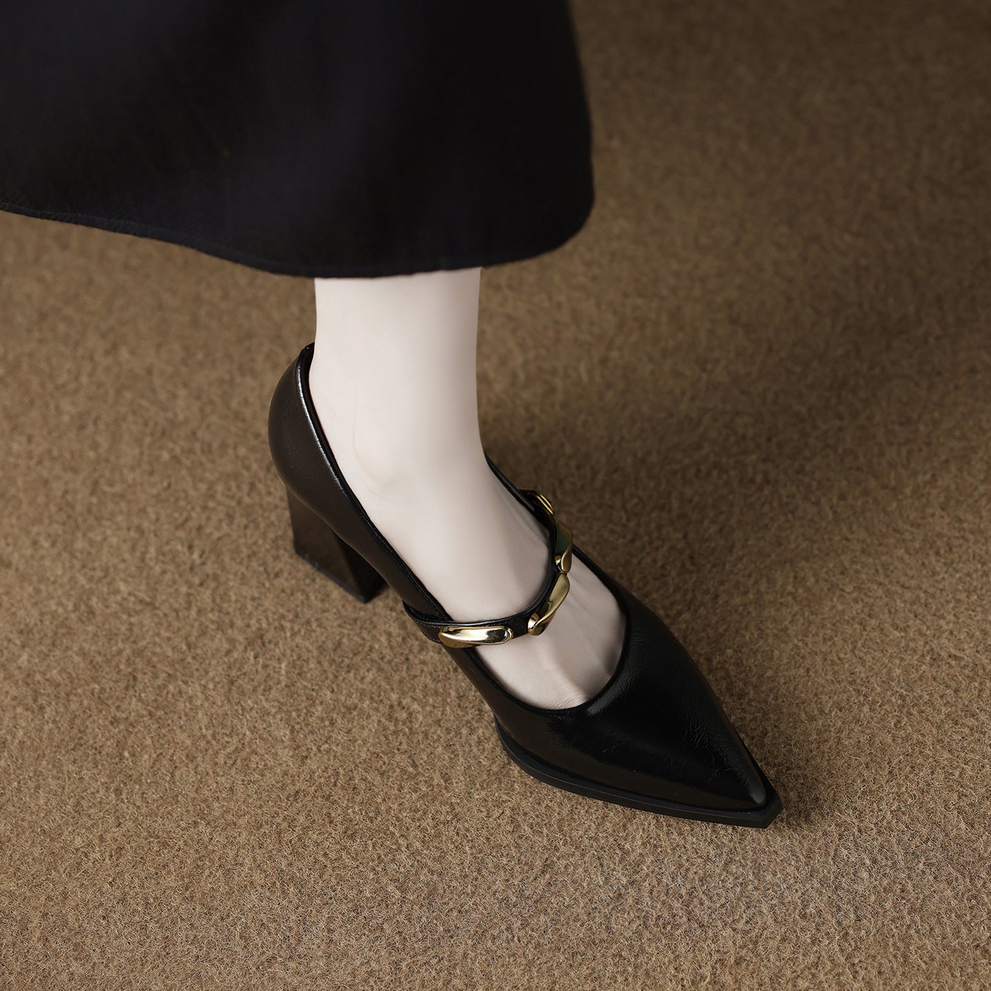 Women's Sheepskin High-grade Shallow Mouth Pumps Not Tired Feet High Women's Fashion Shoes