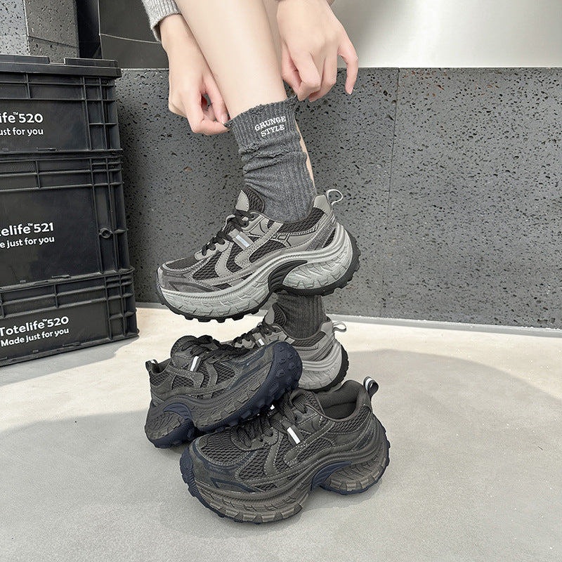 Women's Thick Bottom Heightened Daddy Korean Style Street Niche Durian Women's Sports Shoes
