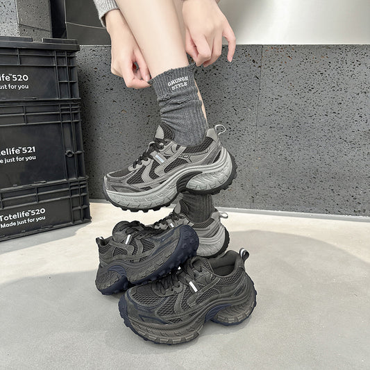 Women's Thick Bottom Heightened Daddy Korean Style Street Niche Durian Women's Sports Shoes