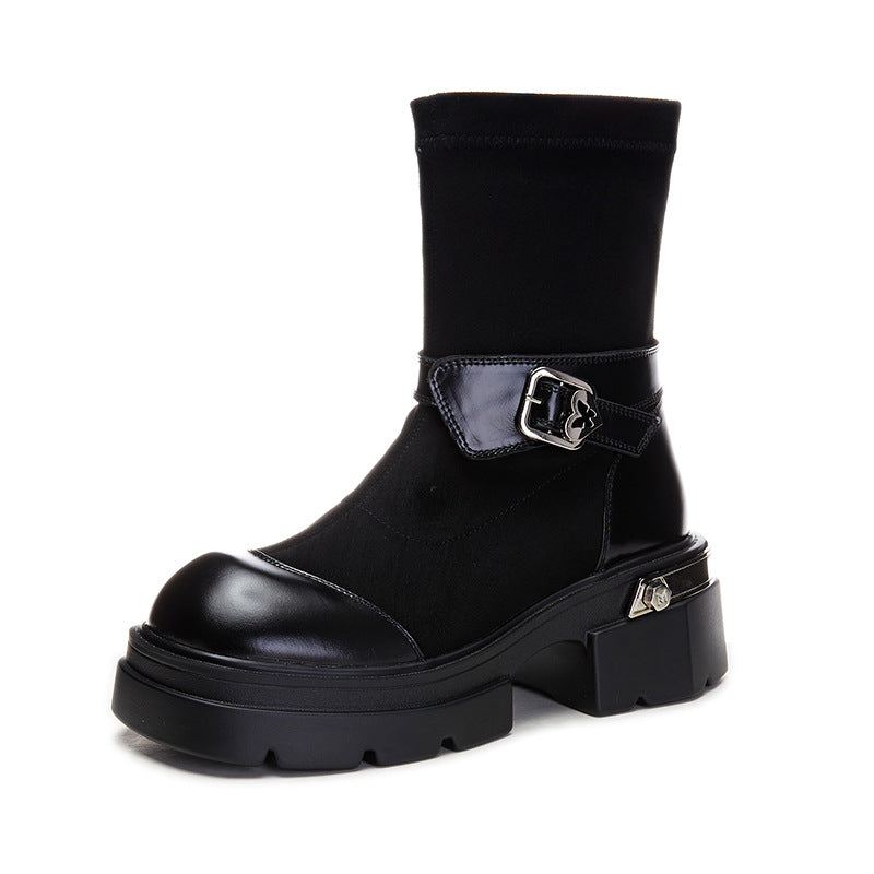 Women's British Style Martin For Show Feet Small Boots