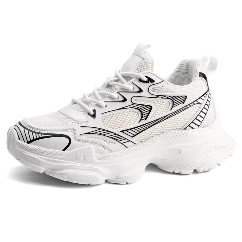 Men's Youth Fashion Invisible Height Increasing Insole Platform White Personality Tide Casual Shoes
