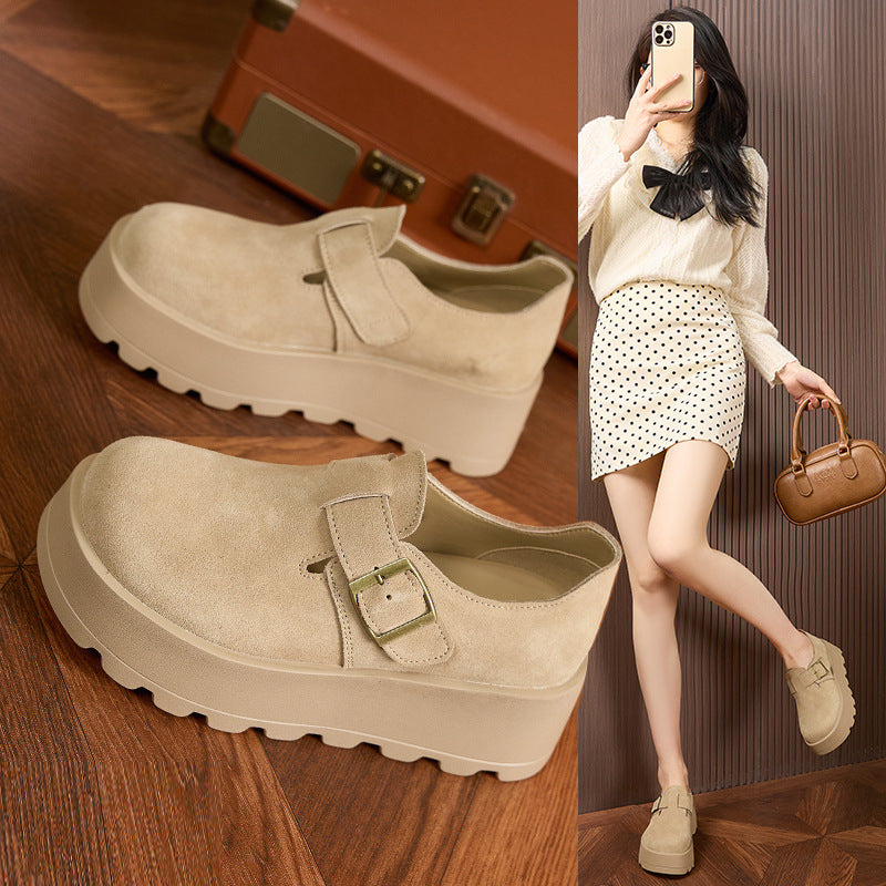 Slouchy Women's Platform Height Increasing Slip-on Women's Casual Shoes