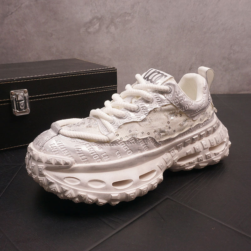 Men's Breathable Platform Dad Low Top Fashion Trend Men's Board Shoes
