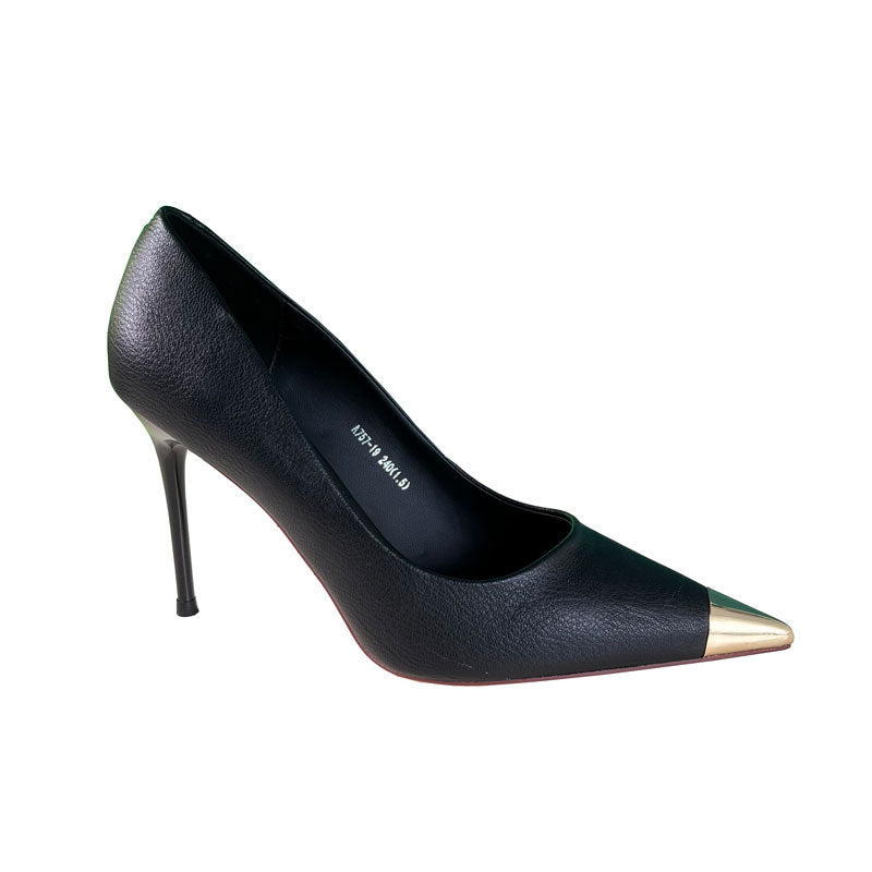 Women's Golden Bird Professional Pointed Black High Fashion Soft Women's Shoes