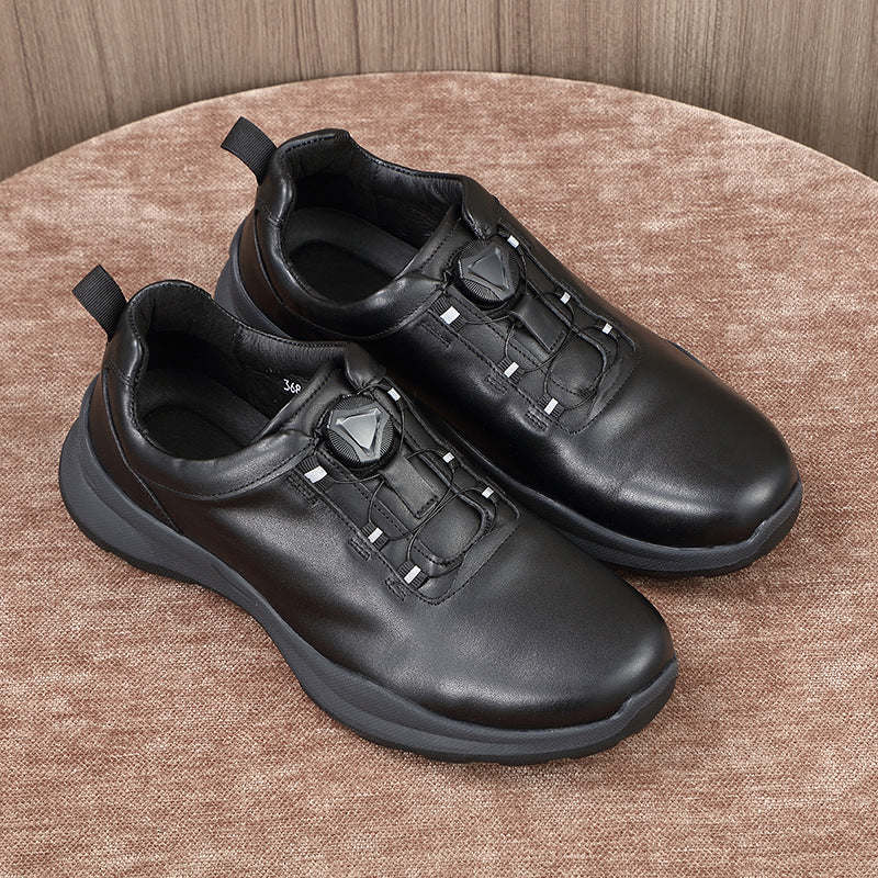 Men's Attractive Business Golf Platform Genuine Leather Shoes