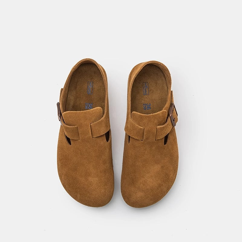 All-inclusive Lovers Genuine Cow Suede Cork Slip-on Lofter Casual Shoes