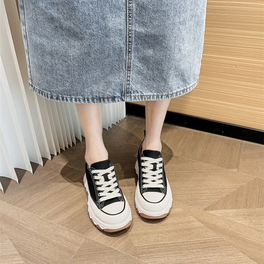 Women's Bottom Height Increasing Insole Wave Sports Super Hot Women's Canvas Shoes