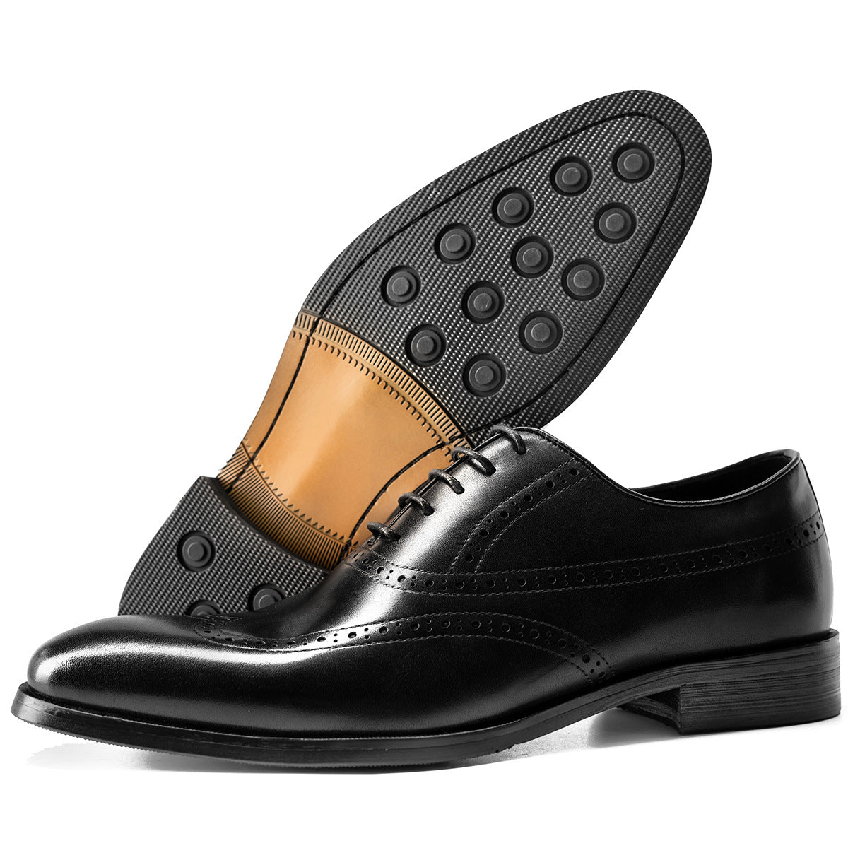 Men's Formal Oxford Brogue Cowhide Plus Size Leather Shoes