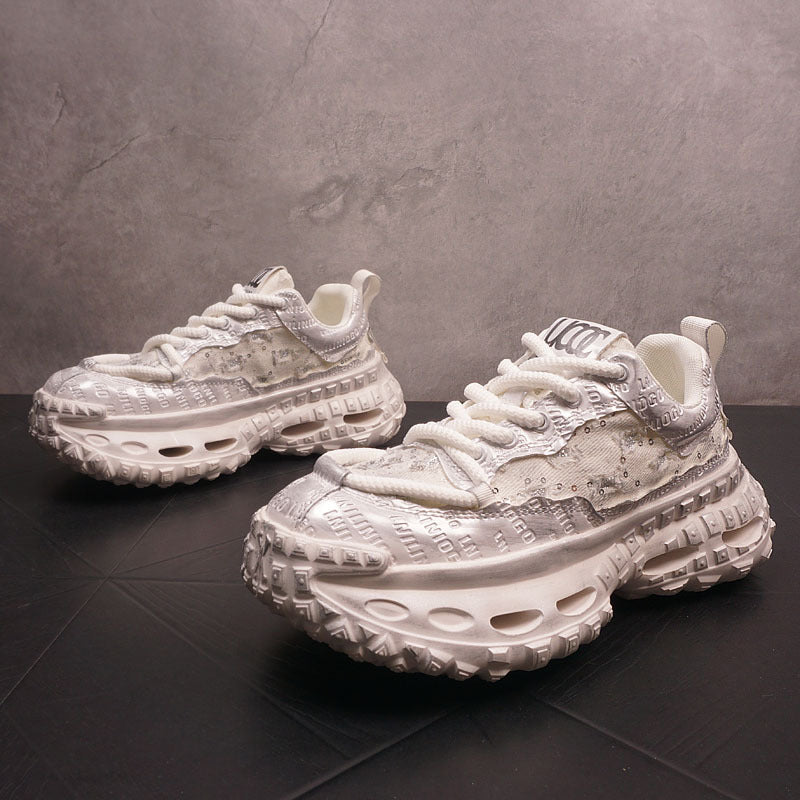 Men's Breathable Platform Dad Low Top Fashion Trend Men's Board Shoes