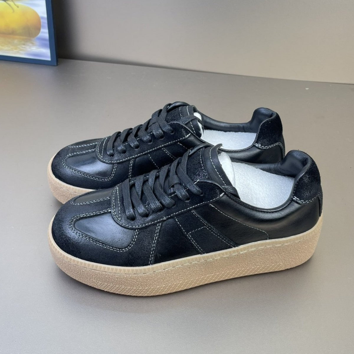 German Training Spring Genuine Elevator Thick Bottom Board Sneakers