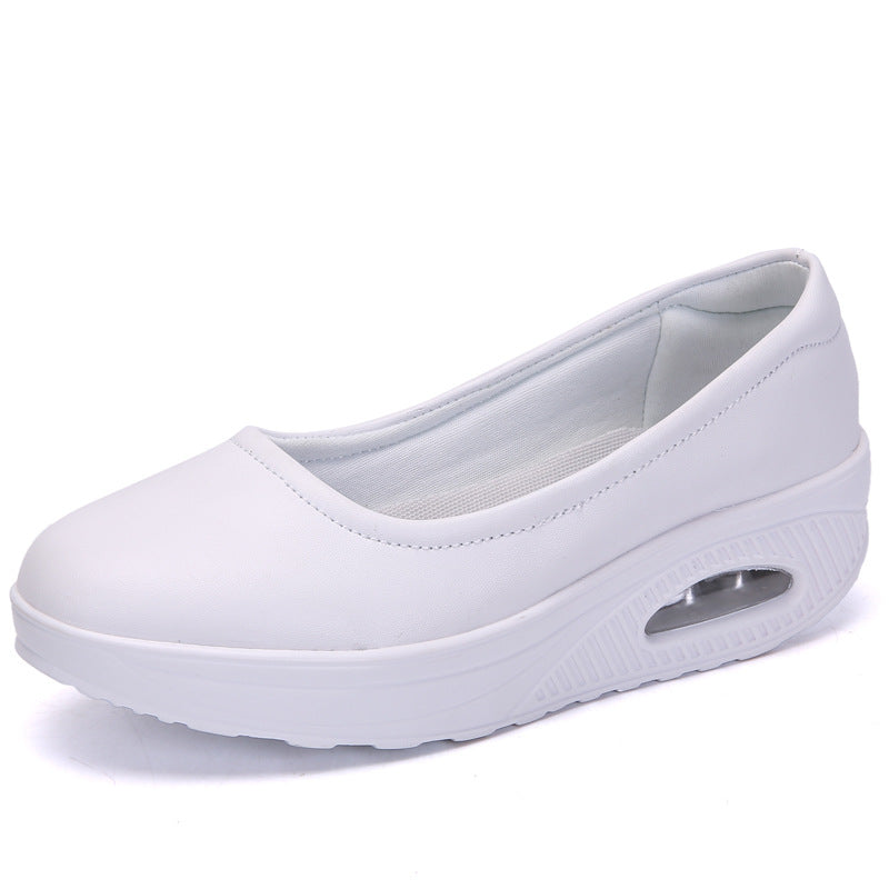 Women's Nurse Rocking Surface Air Cushion White Casual Shoes