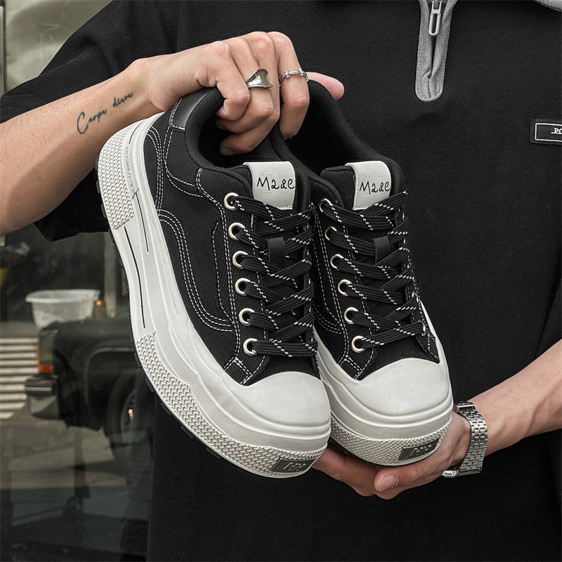 Men's & Women's Thick-soled Ensemble Series Niche Black Retro Men's Board Shoes
