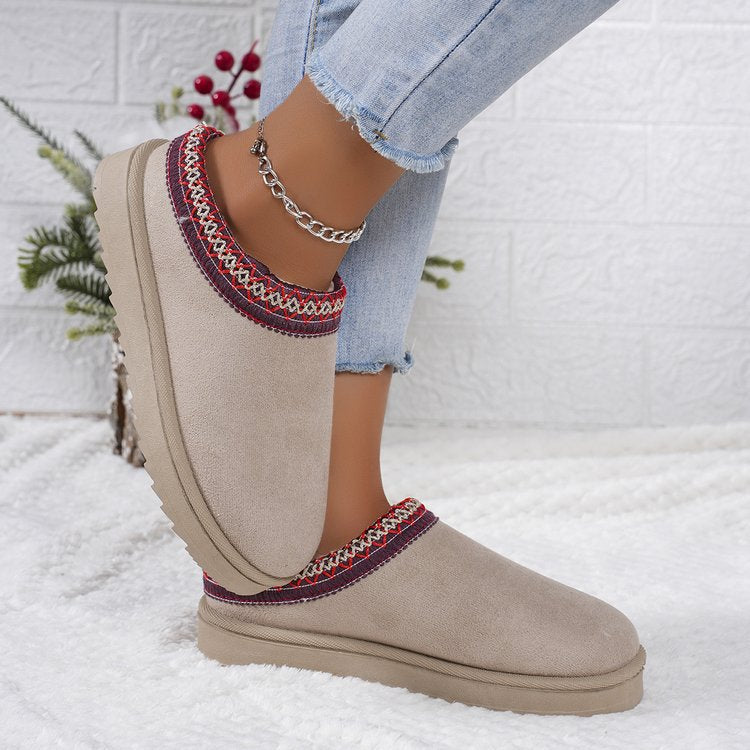 Women's Lace Ethnic Style Fashion Half Cotton Boots