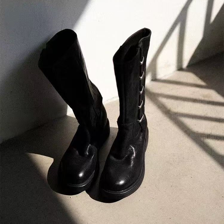 Women's Sheepskin Version Niche High Sense Round Heels