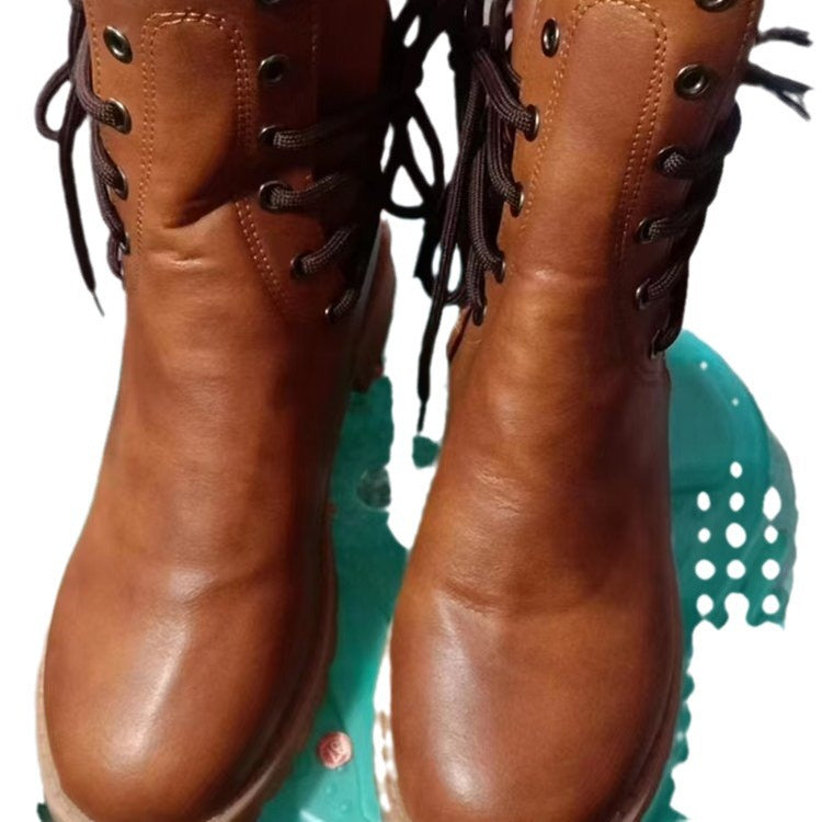 Women's Plus Size Retro British Style For Boots