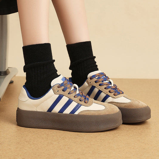 Women's & Men's Three Bars Shell Toe Board Fashion Sneakers