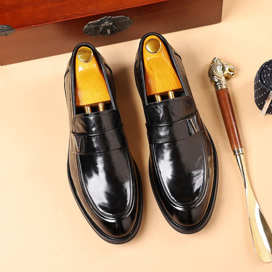 Men's Cowhide Business Genuine Pointed Formal Fashion Leather Shoes