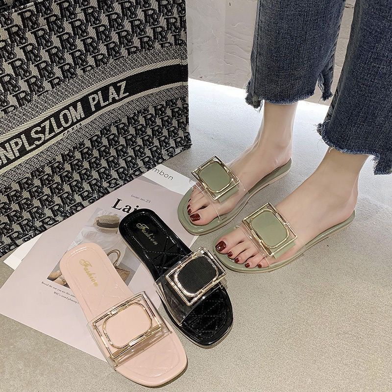 Women's Outdoor Square Buckle Beach Vacation Soft Sandals