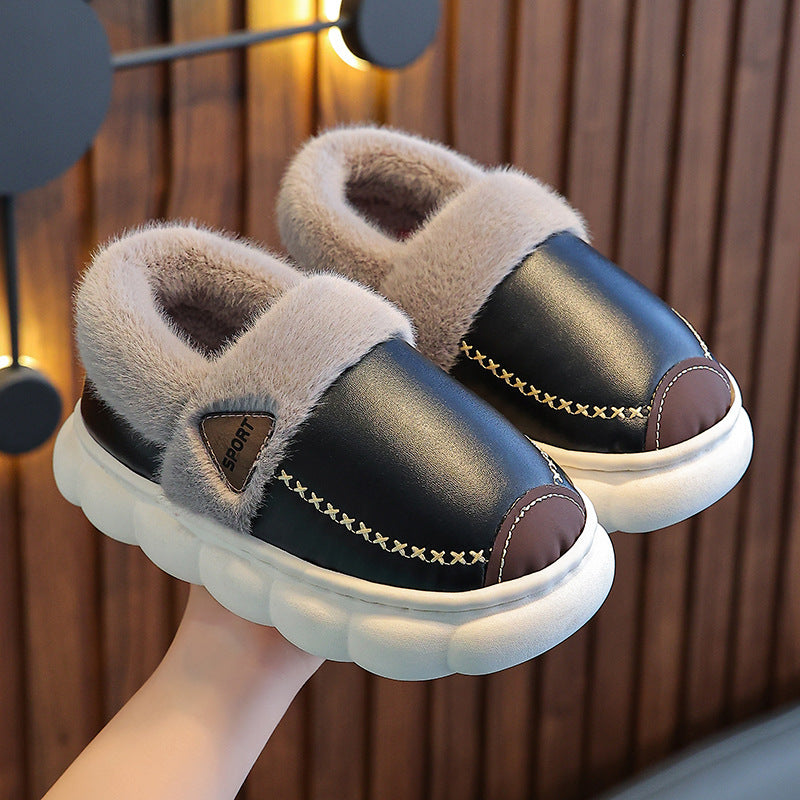 Children's Winter Waterproof Cotton Boys Home Full Kid's Shoes