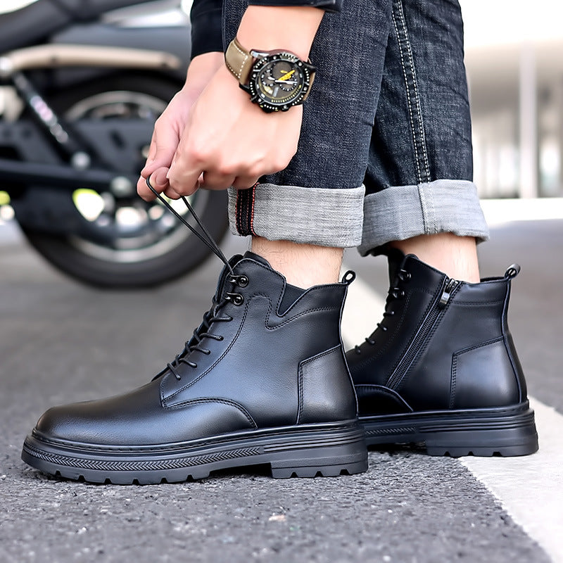 Men's Autumn Martin Genuine Cattlehide Surface High Boots