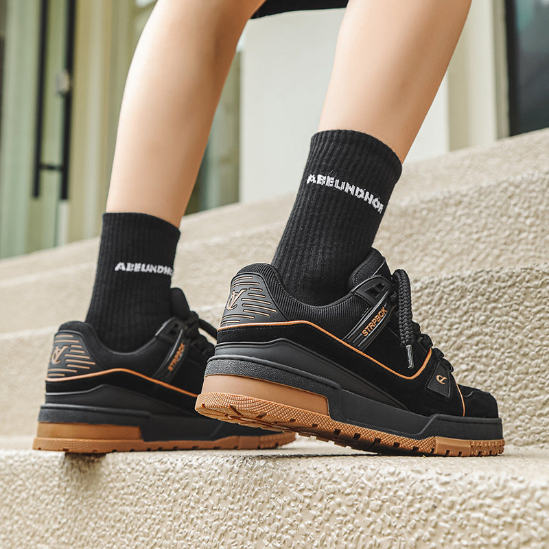 Women's Summer Trendy Black Gold Little Chubby Sneakers