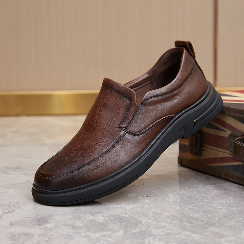 Men's Super Soft Loose Comfortable Spring Slip-on Men's Casual Leather Shoes
