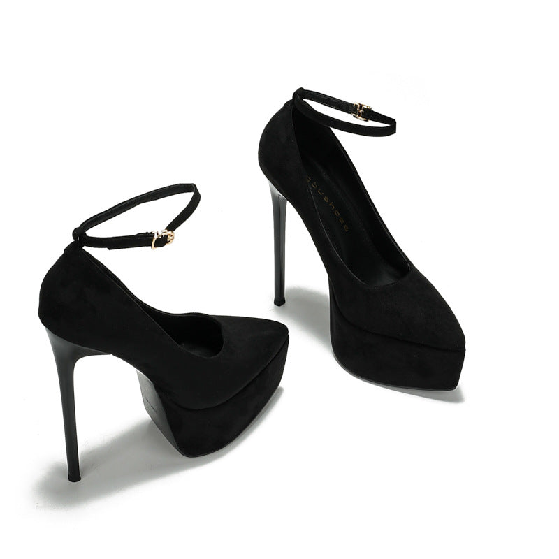 Thick-soled Waterproof Platform Nightclub Catwalk Pointed High Women's Fashion Shoes