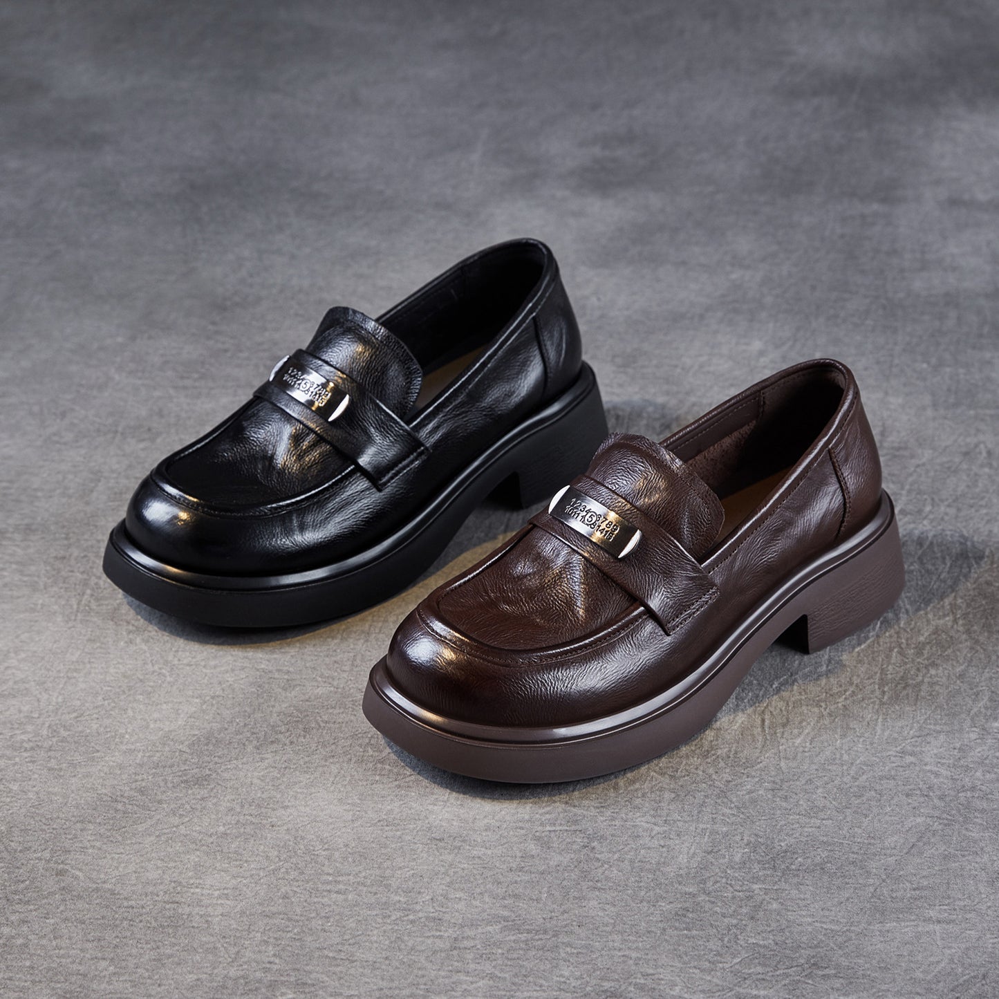 Women's Genuine Light Luxury Autumn Soft Bottom British Style Slip-on Loafers