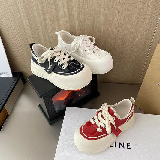 Women's Early Spring Genuine Doll Head Bread Board Casual Shoes