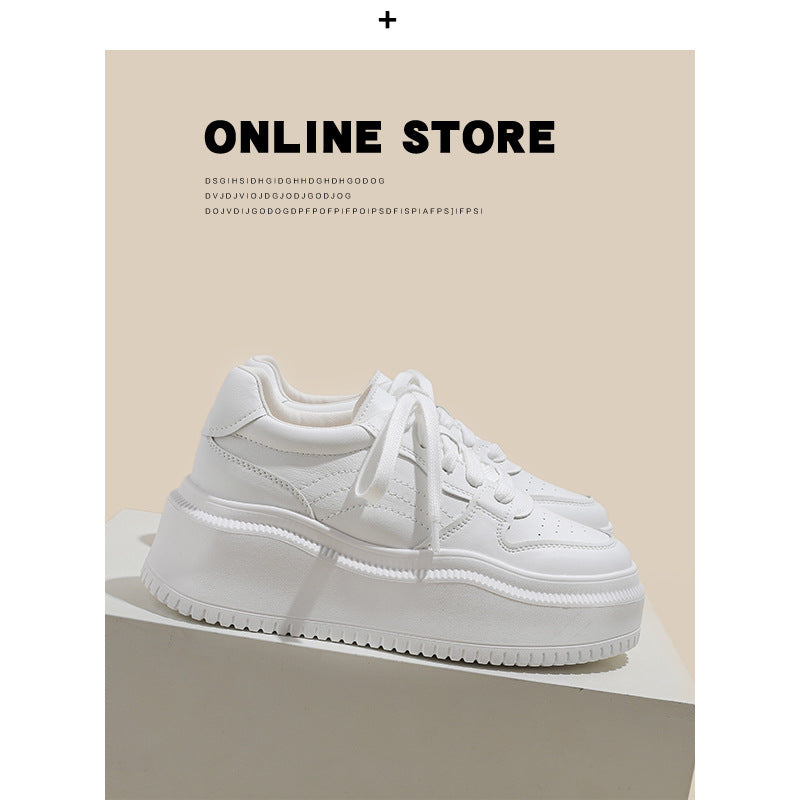 Height Increasing Insole Platform White Female Summer Pearl Breathable Women's Casual Shoes