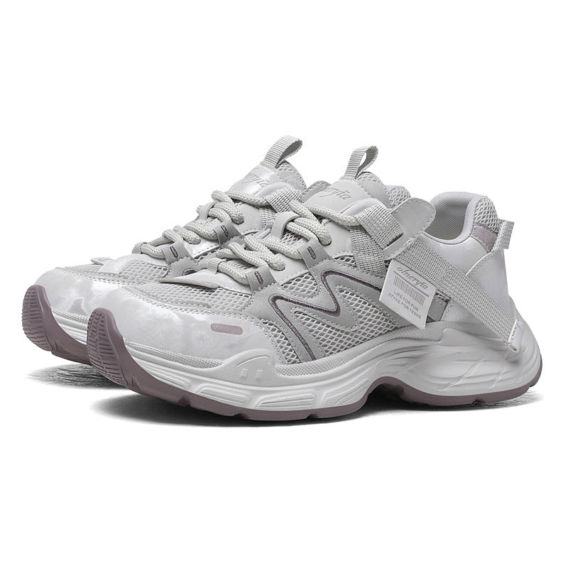 Women's Bottom Height Increasing Spring Mesh Breathable Women's Sports Shoes