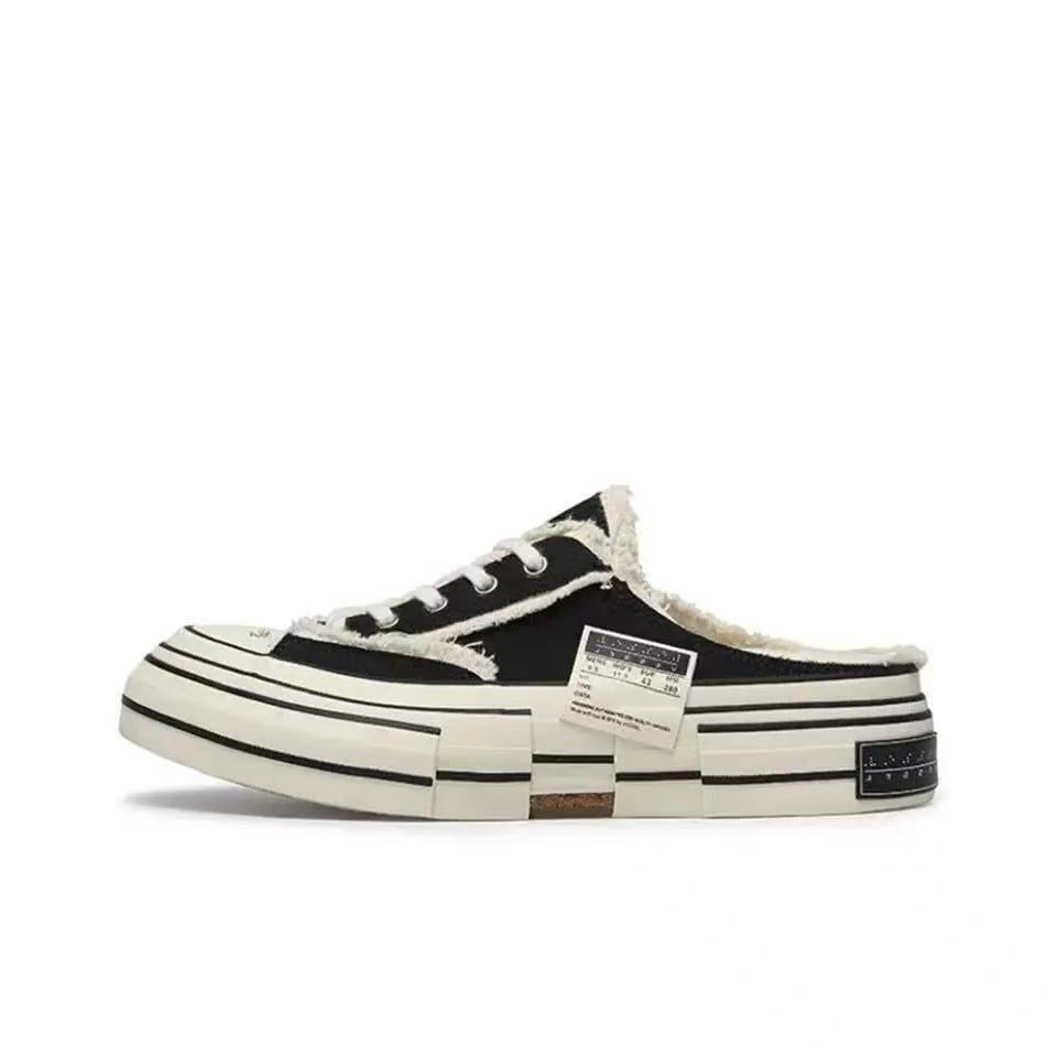 Beggar Vulcanized Hidden Platform Couple Real Canvas Shoes