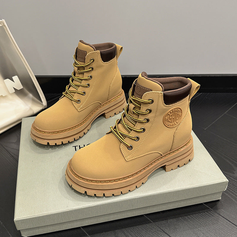 Women's Genuine Elevator Martin Summer Worker Outdoor Platform Women's Leather Boots