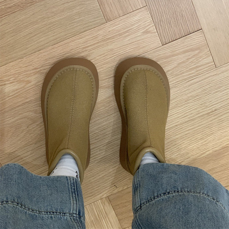 Frosted Short Niche Height Increasing Martin Platform Boots