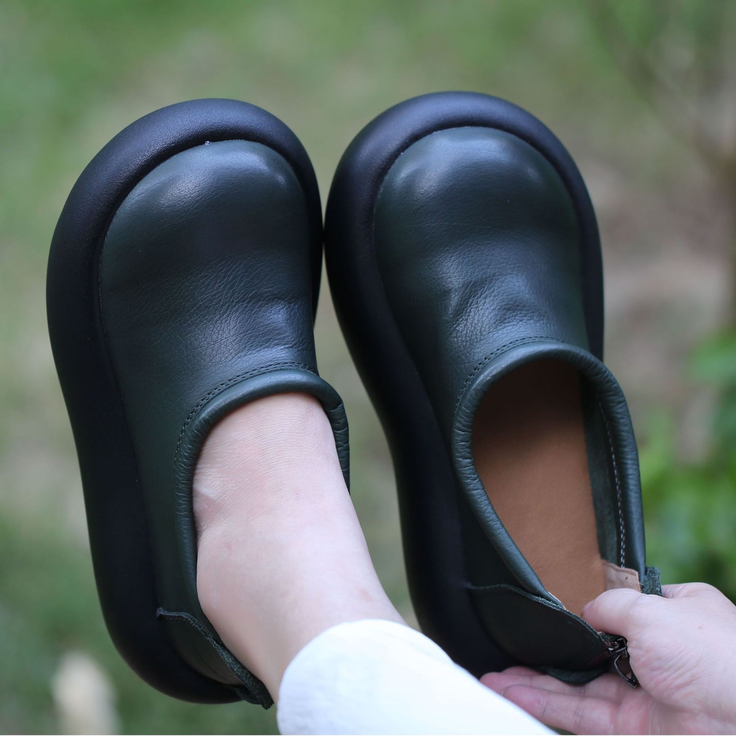 Popular First Layer Cowhide Doll Head Women's Casual Shoes