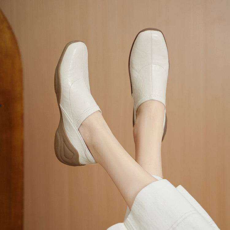 Women's Sheepskin Deep Mouth Pumps One Pedal Sports Women's Fashion Shoes