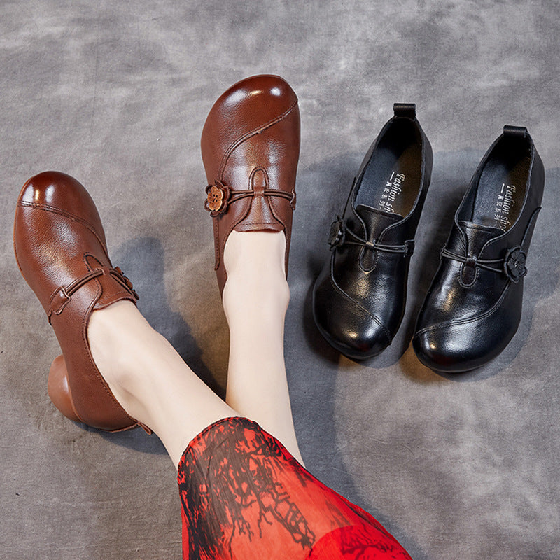 Women's & Men's Retro Autumn Mid First Layer Cowhide Casual Shoes