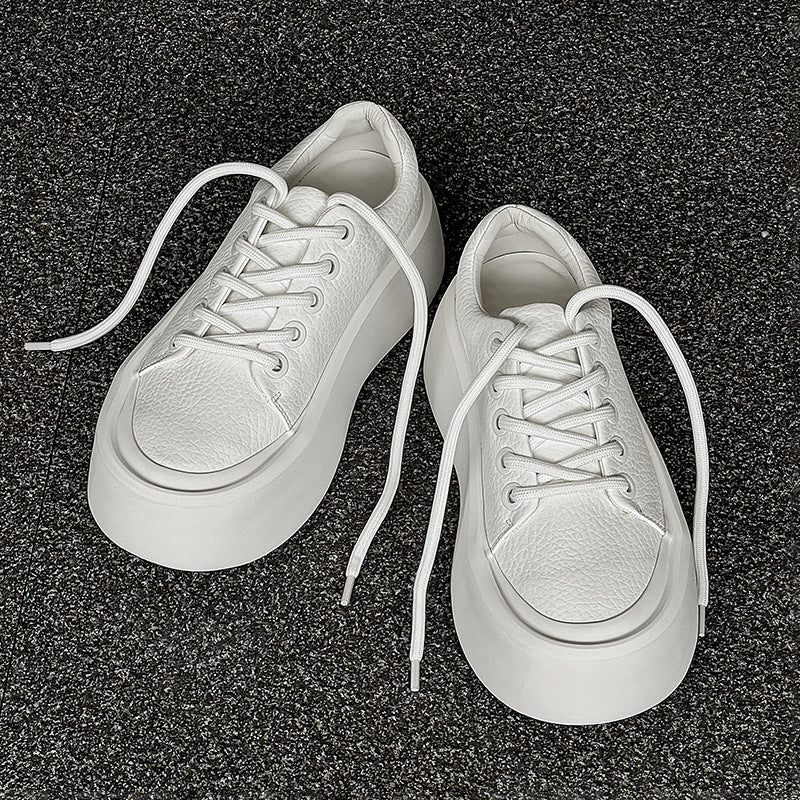Trendy Design Platform Hight Increasing White Men's Board Shoes