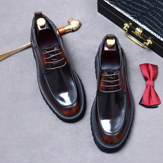 Men's For Big Promotion Genuine Business Platform Leather Shoes