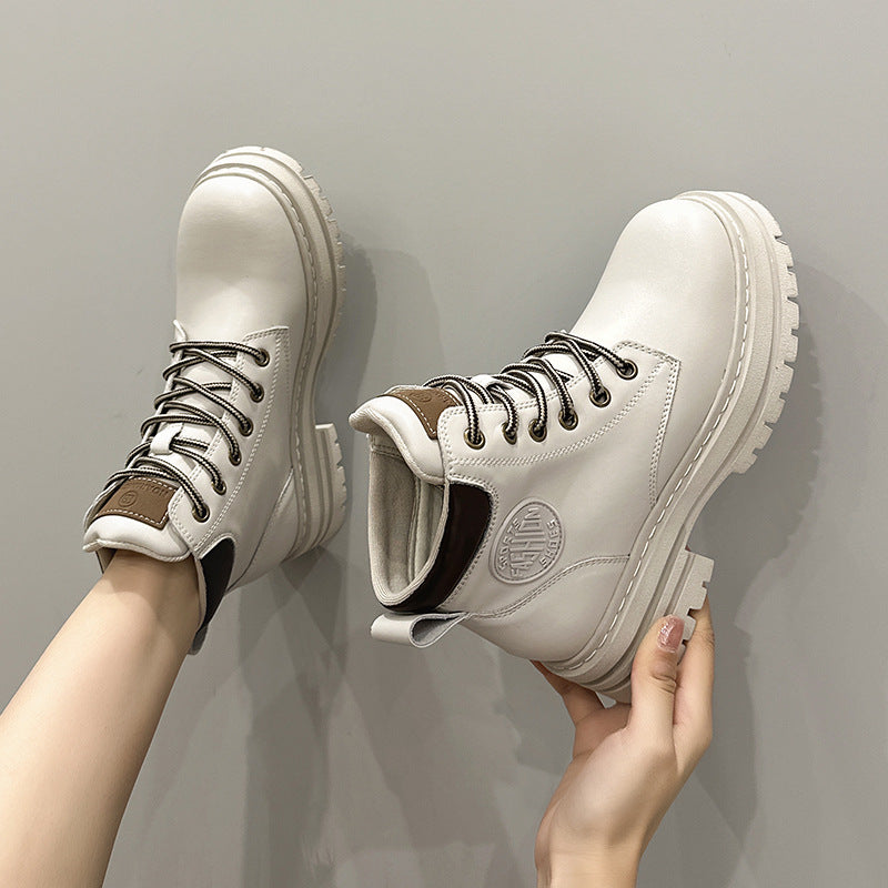 Women's Genuine Elevator Martin Summer Worker Outdoor Platform Women's Leather Boots