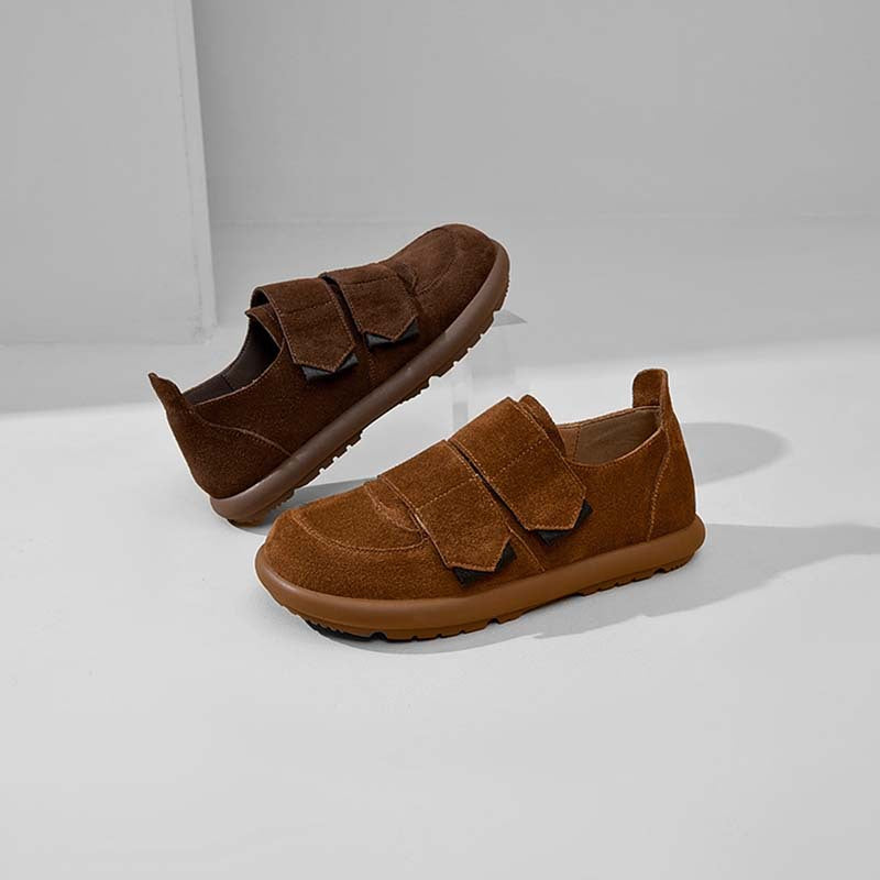 Women's Retro Style Flat Velcro Soft Bottom Shallow Mouth Women's Casual Shoes