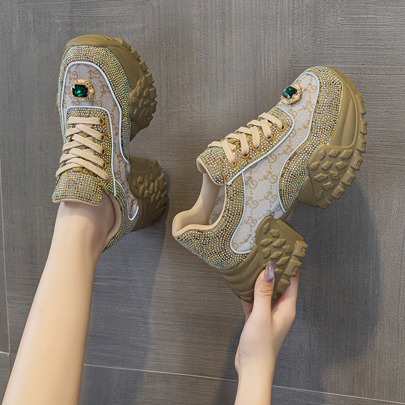 Charming Summer Diamond Daddy Mesh Breathable Sneakers