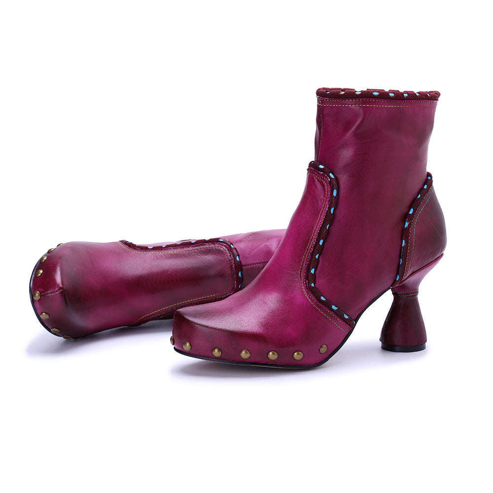 Women's Export Handmade Genuine Polished Fashion Side Boots