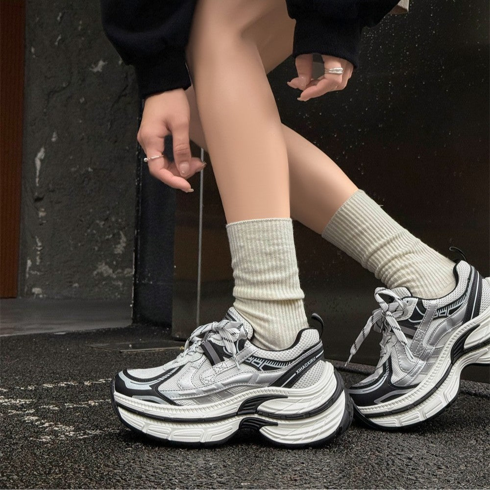 Women's Thick-soled Dad Autumn Small Height Increasing Color Women's Sports Shoes