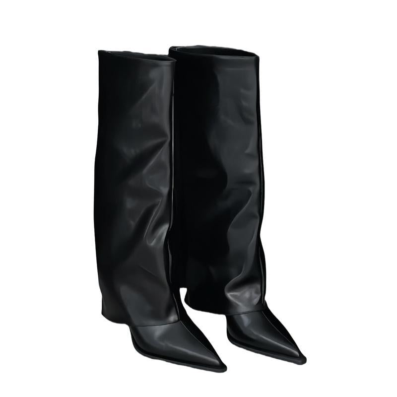 Pointed Hot Style Pants Tube High Female Stiletto Below Women's Leather Boots