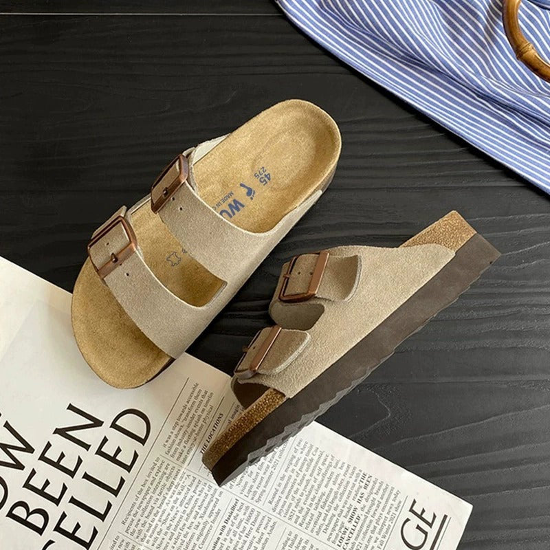 Women's Thick Bottom Toe Cap Half Retro Slippers