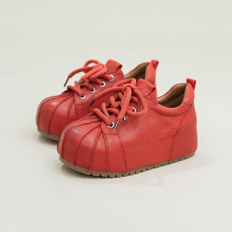 Women's Retro Style Top Layer Book Life Red Women's Casual Shoes