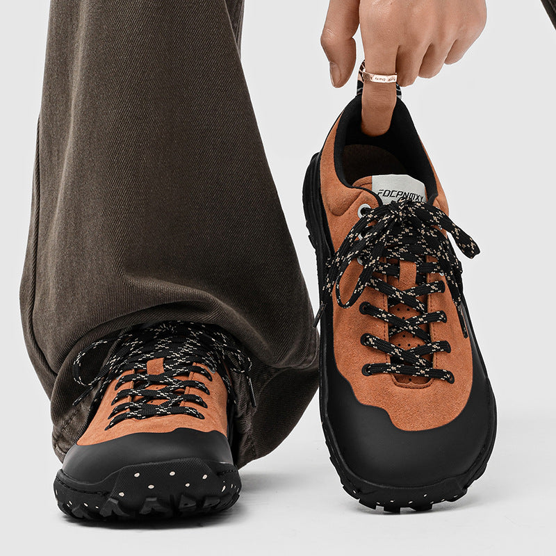 Women's & Men's Fashion Hiking Commuter Outdoor Flat Black Orange Casual Shoes