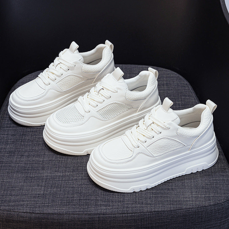 Women's Hidden White Platform Mesh Surface Summer Breathable Lightweight Heels