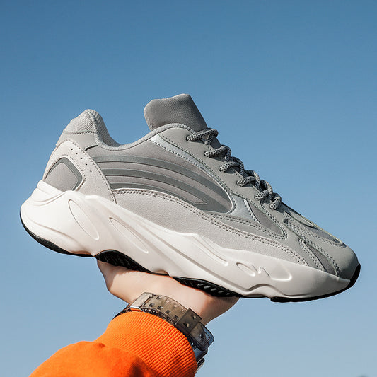 Men's Street Style Retro Platform Dad Breathable Mesh Elevator Wild Men's Sports Shoes